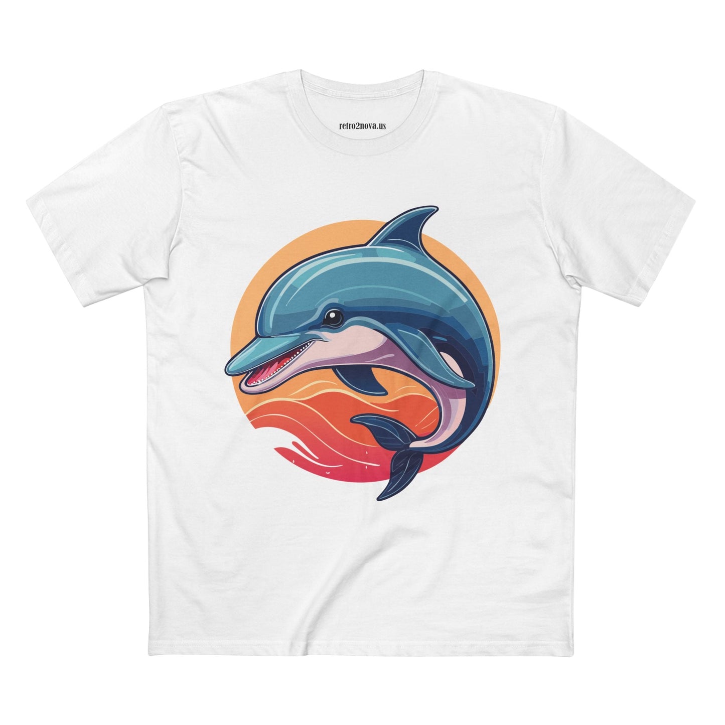 Unisex Dolphin Shirt With Original Art Design Retro2Nova Premium Cotton Tee For Everyday Comfort And Style