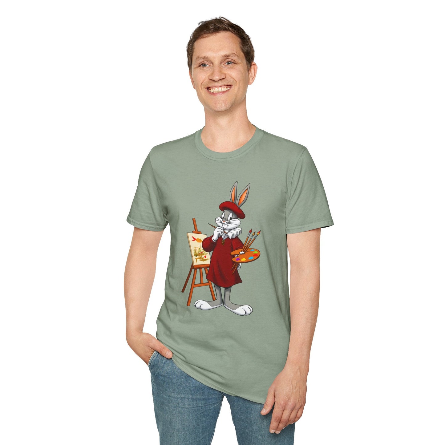 Cartoon Bunny Graphic Unisex Cotton Animal Animation Artwork Design Tee 8