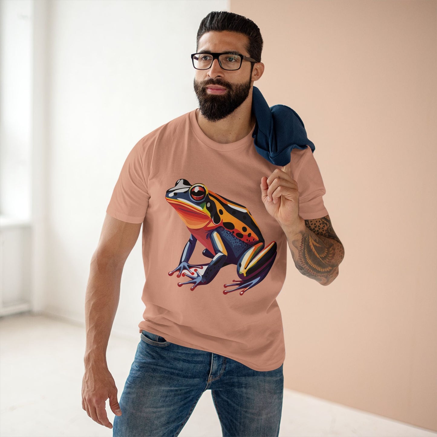 Unisex Frog Animal Shirt Premium Cotton Tee With Original Art Design Retro2Nova Exclusive Art Collection