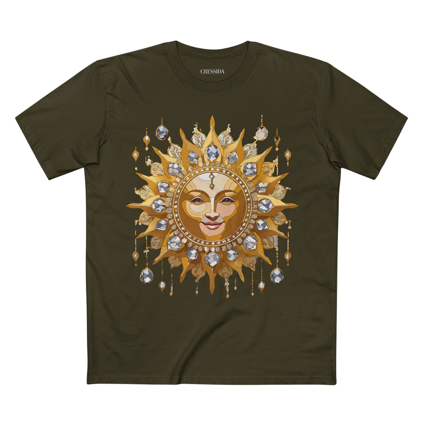 Gold Sun Graphic Unisex 100 Cotton T-Shirt with Golden Art Design 6