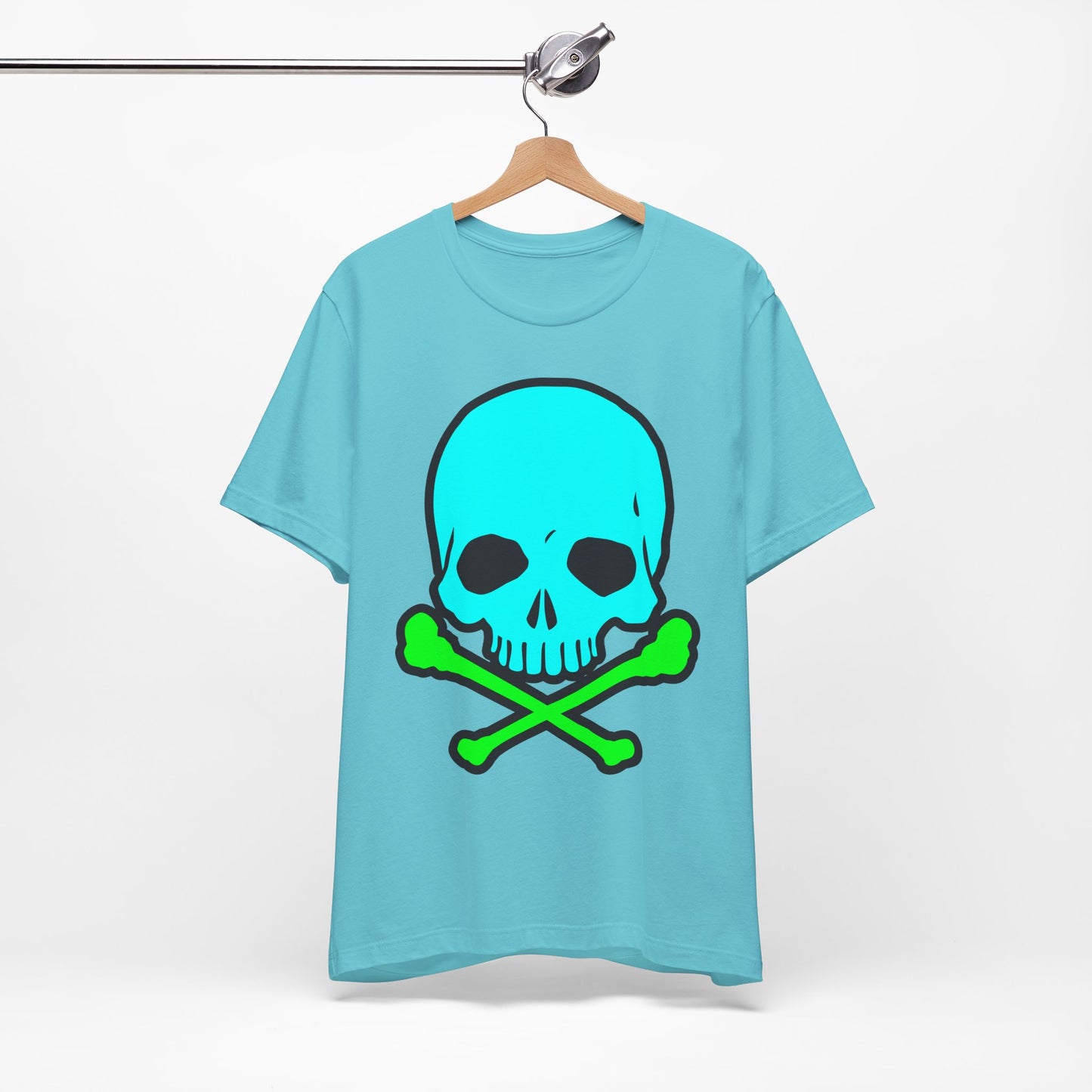Blue Skull Graphic Design Tee, Skull Shirt, Vintage Tees, Art Design T-Shirt, Vintage Graphic Tee, Art Shirts with Skulls