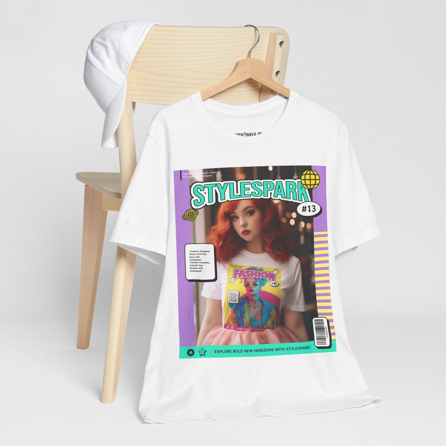 Magazine Cover Shirt Unisex Short Sleeve Tee Bold Vibrant Print Wearable Art