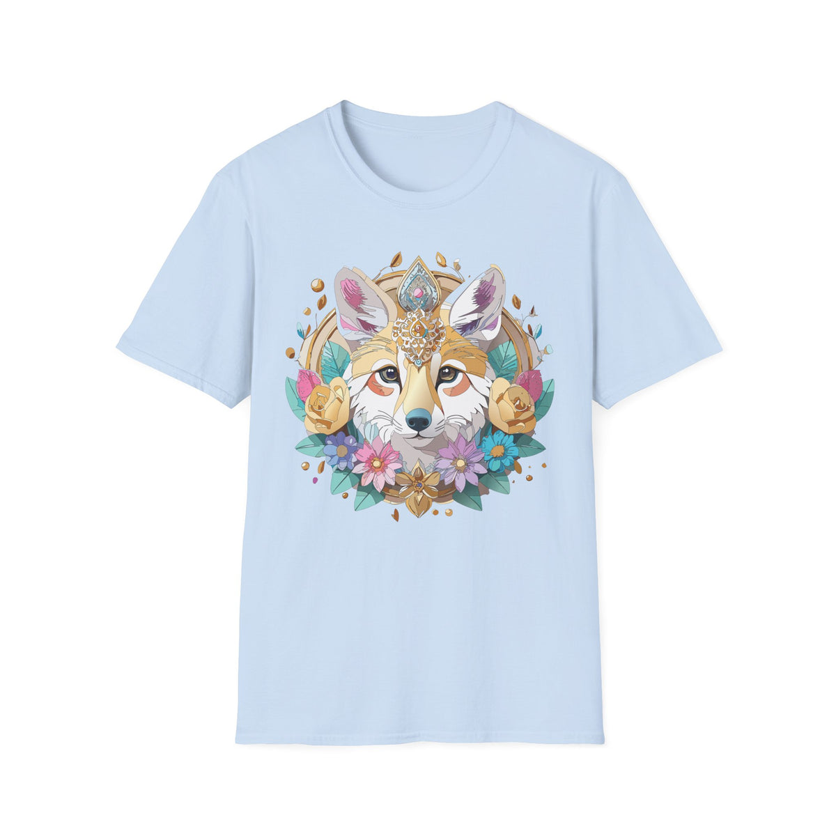 Boho Fox Face T-Shirt | Floral Mandala Fox Tee