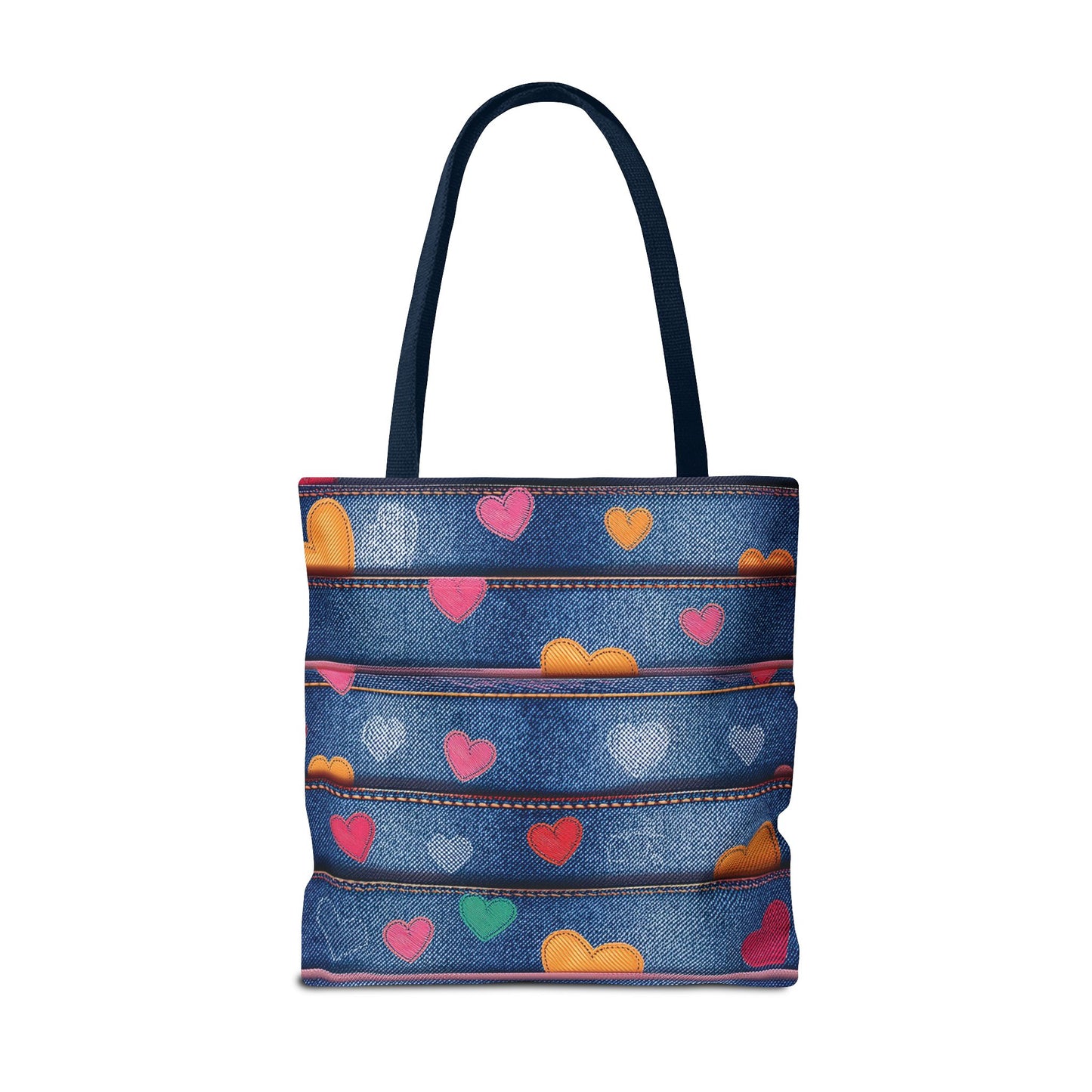 Love Day Graphic Design Denim Fabric Imitation Print Unisex Canvas Bag POLY 3 Sizes Tote Bag 201-28