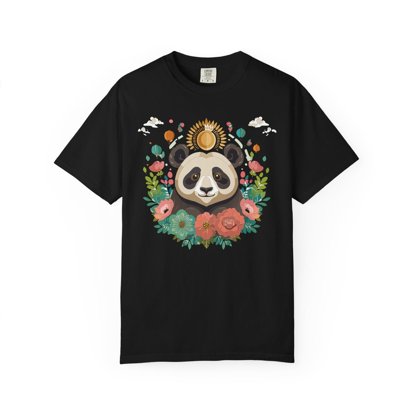 Panda Portrait Graphic T-Shirt Unisex Cotton Floral Animal Art Tee p4