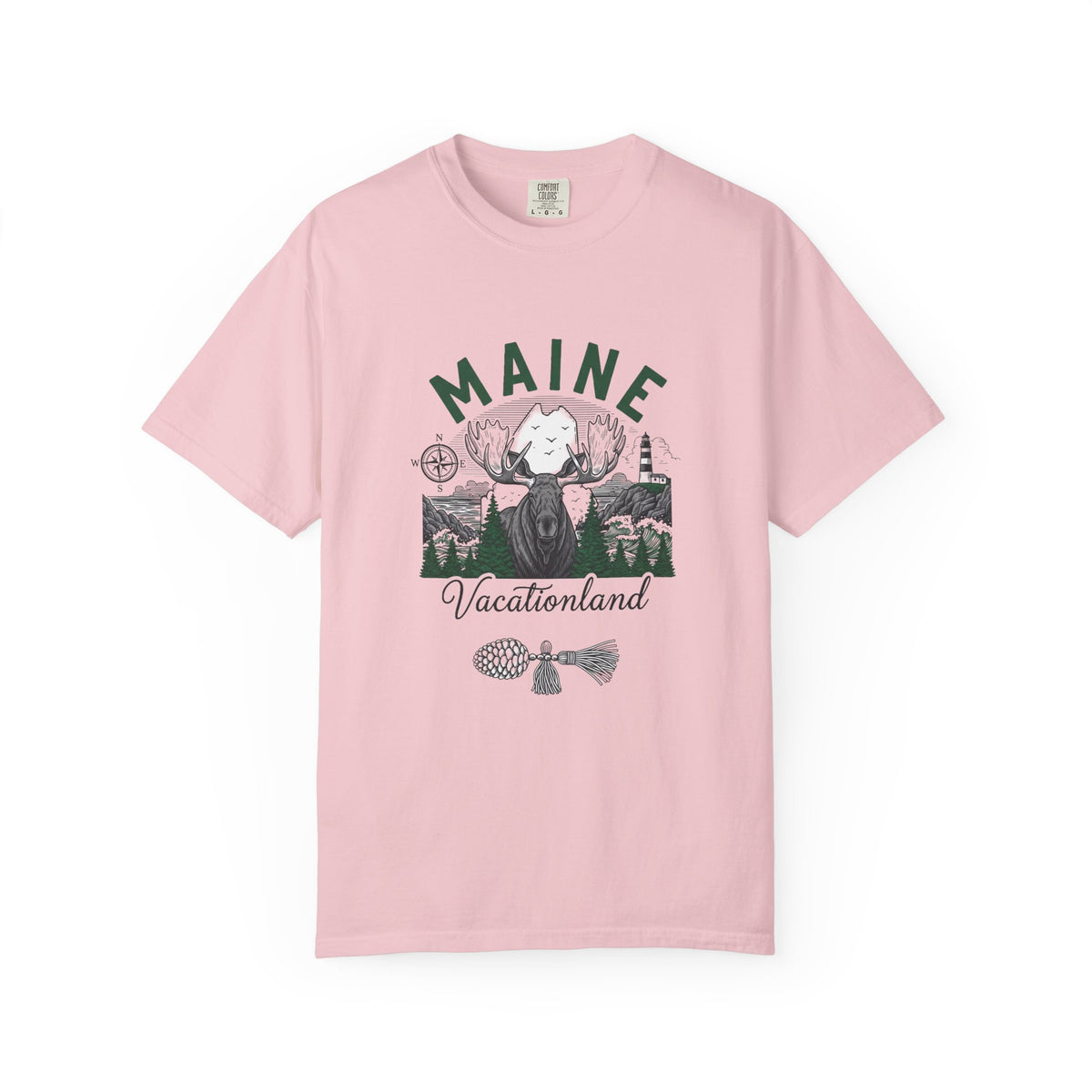 Maine State Travel Tourist Graphic Gift Tee Unisex 100 Cotton Comfort Colors T-Shirt