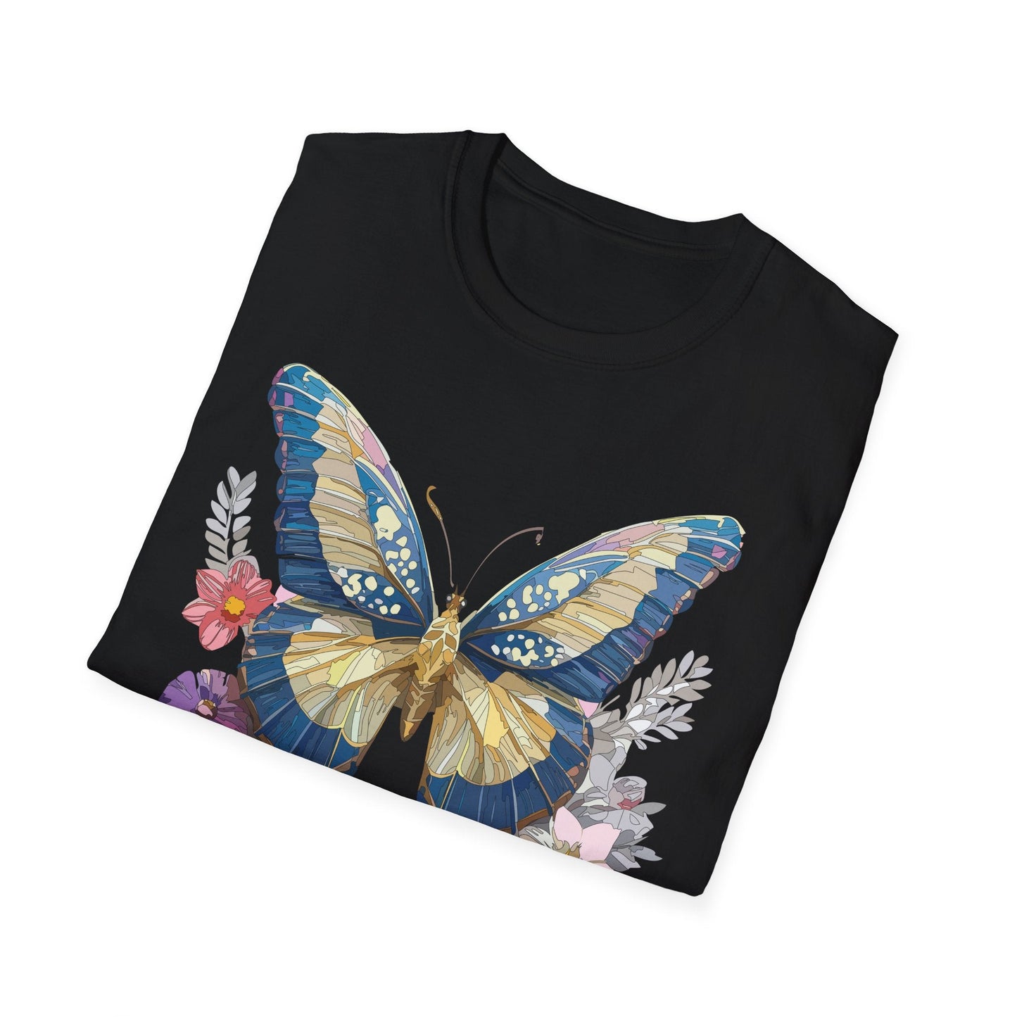 Butterfly Unisex Short Sleeve Tee Shirt Gildan Softstyle 64000 Monarch Design Graphic Tee