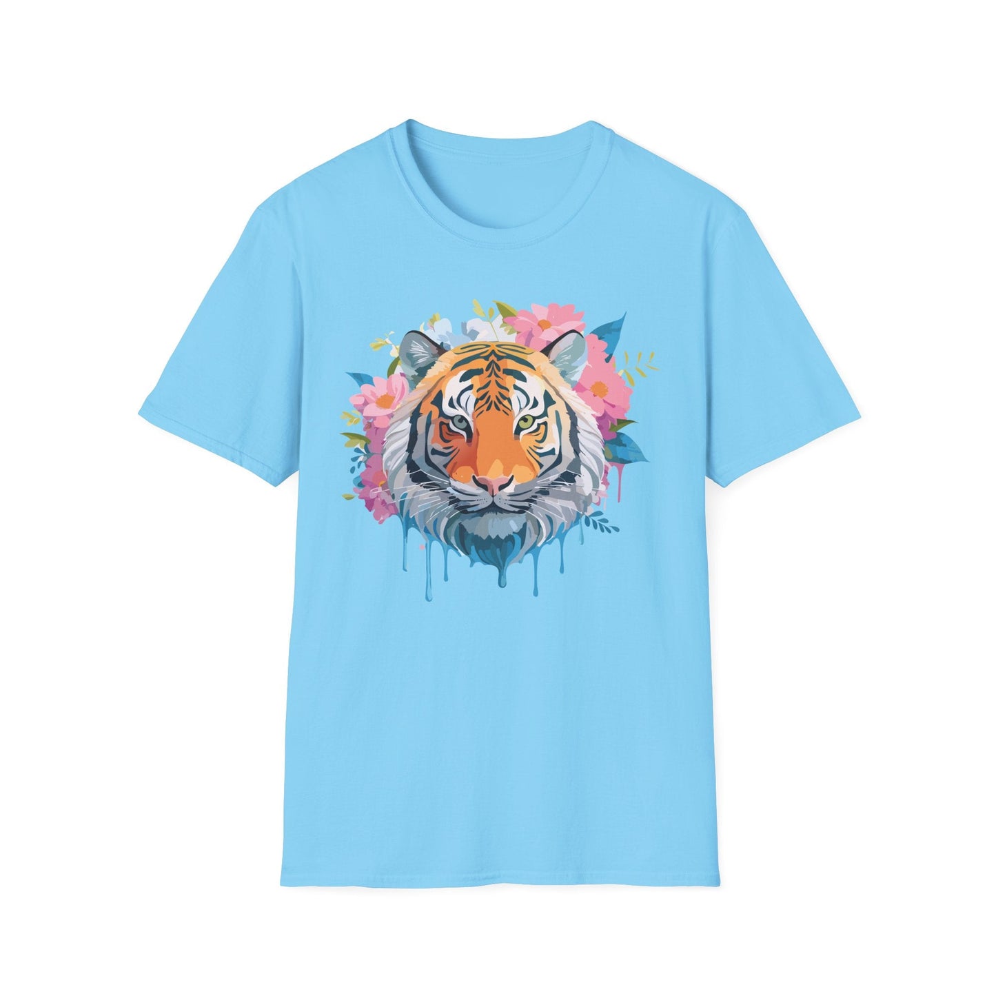 Tiger Print Shirt Unisex Short Sleeve Tee Gildan Softstyle 64000