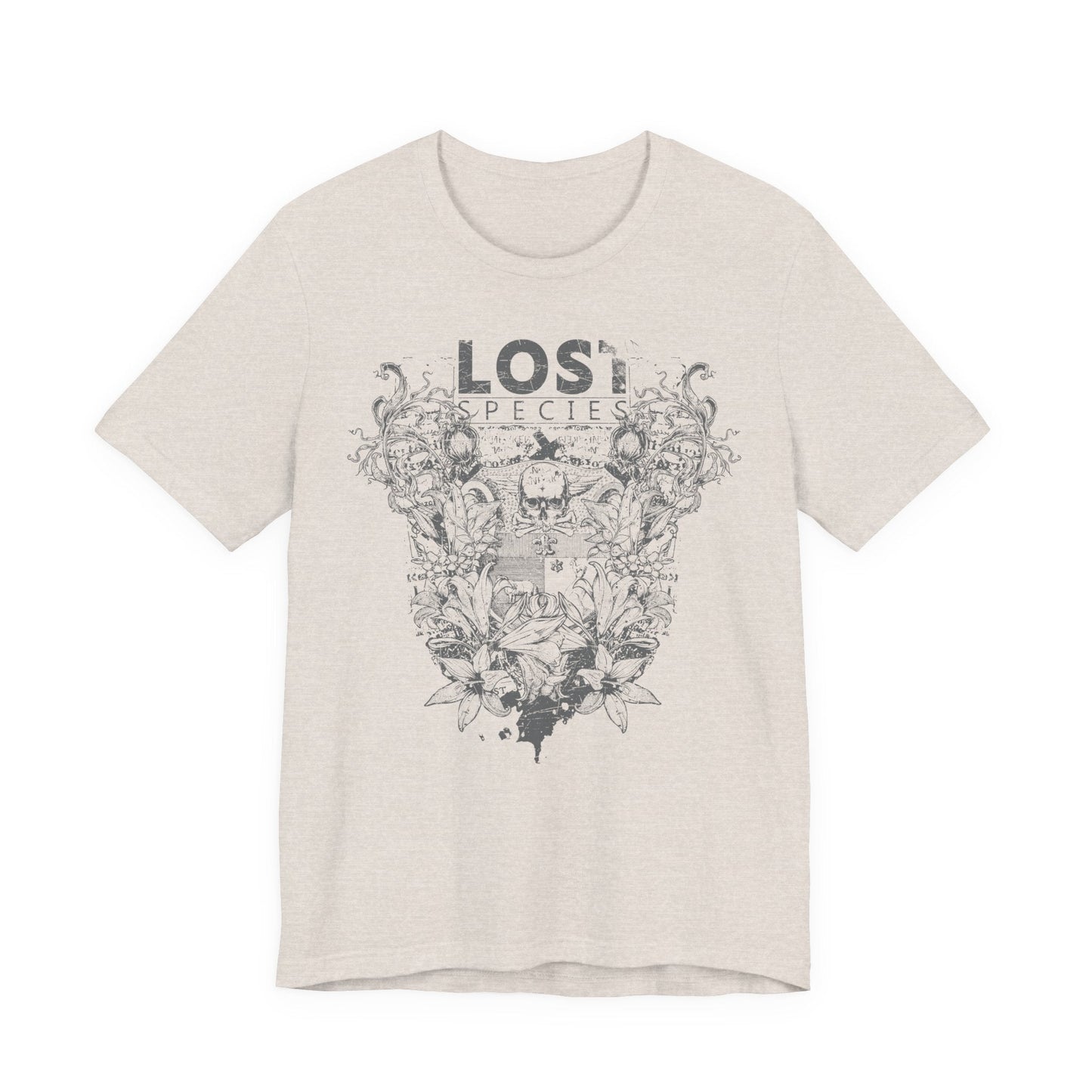 Lost Species Tee Floral Wildlife Illustration Rock Band T-Shirt A-7