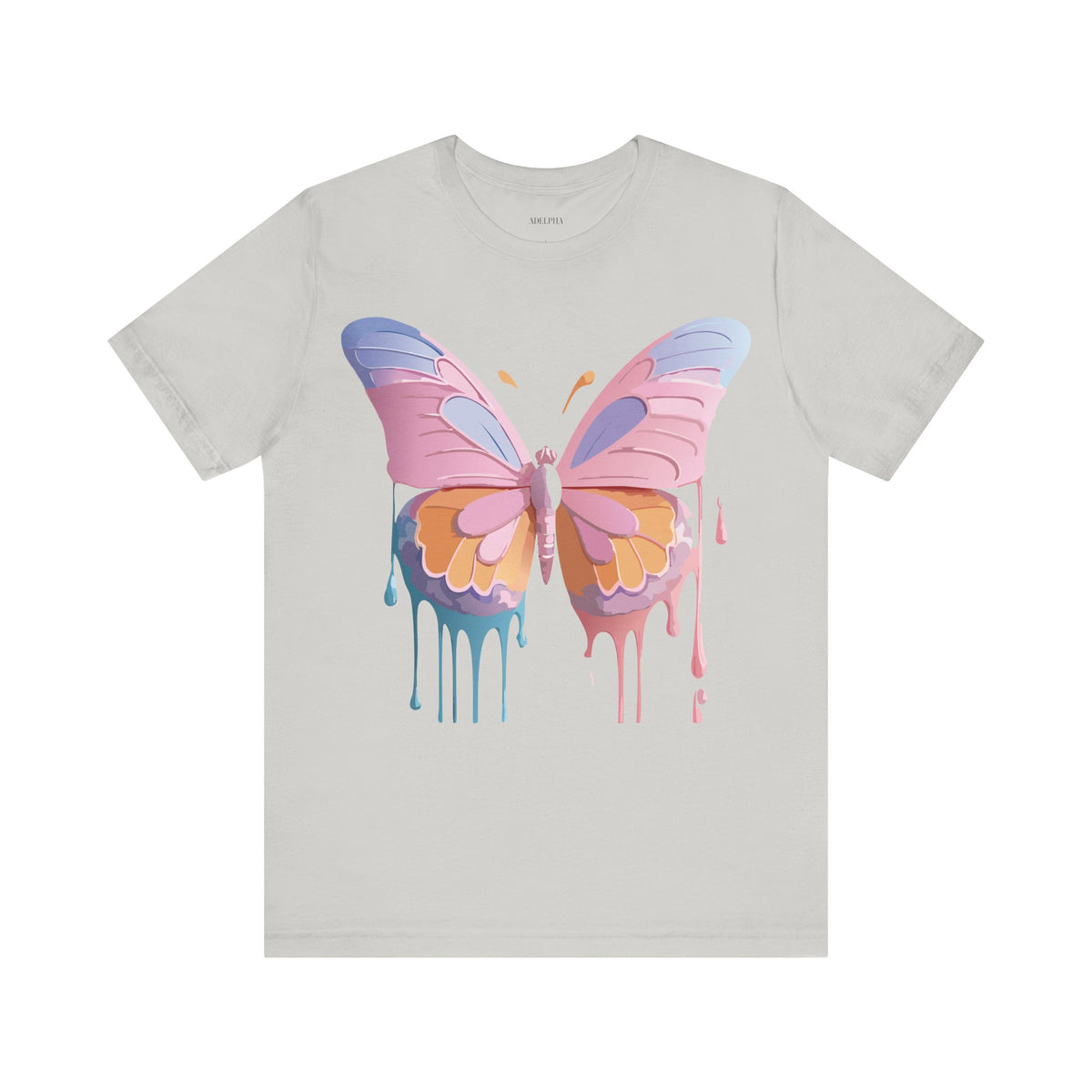 Butterfly Graphic Unisex Cotton Bella+Canvas Tee with Floral Art Design m06
