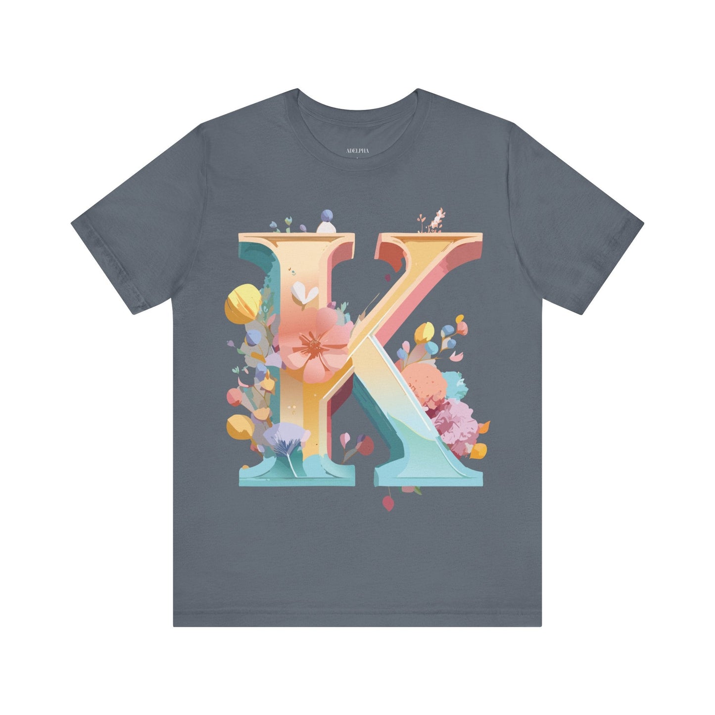 Unisex Letter K Graphic Tee By Adelpha Vintage Inspired Artwork Short Sleeve Shirt