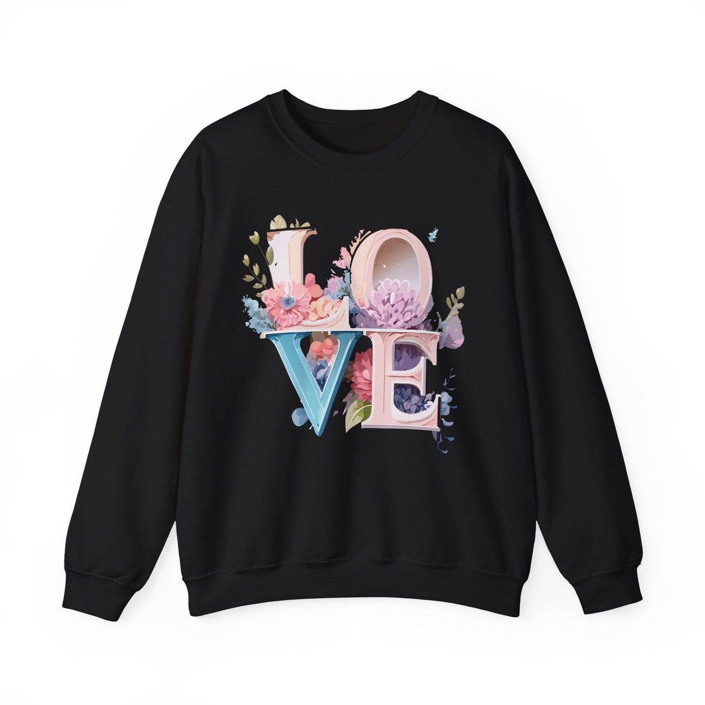Floral Love Sweatshirt Valentines Day Sweatshirt Love Flower Unisex Crewneck Sweatshirt