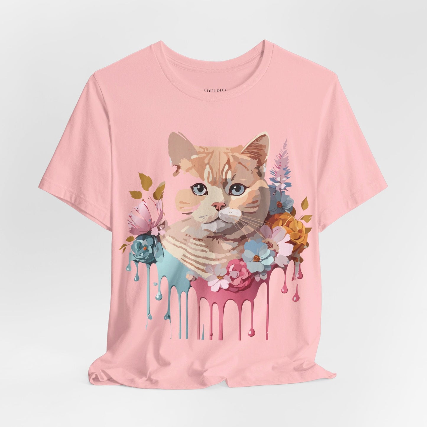 Cat Shirt Graphic Tee Unisex Vintage Inspired Adelpha Art Design