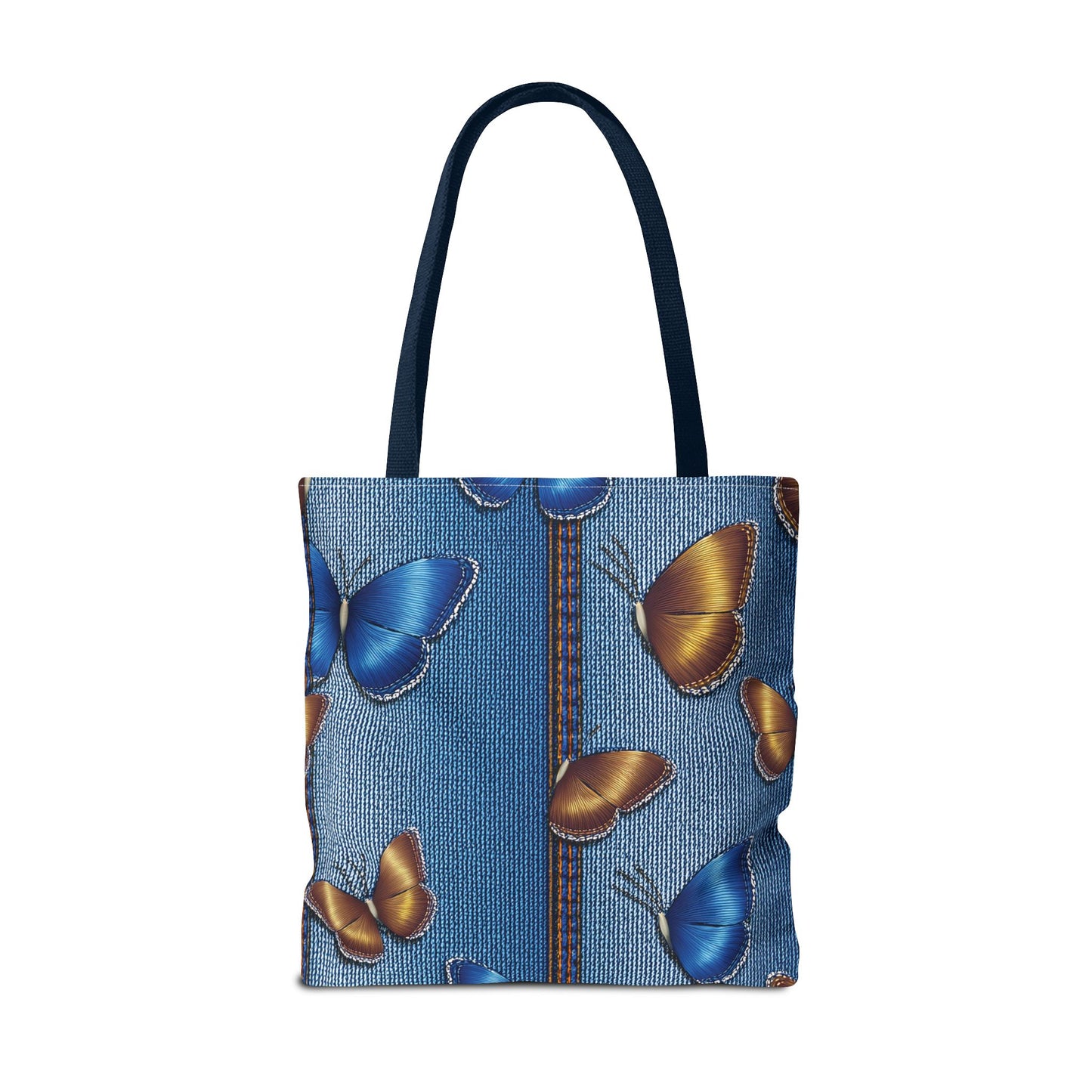 Denim Fabric Imitation Print Unisex Canvas Bag Poly Spun 3 Sizes Tote Bag 172