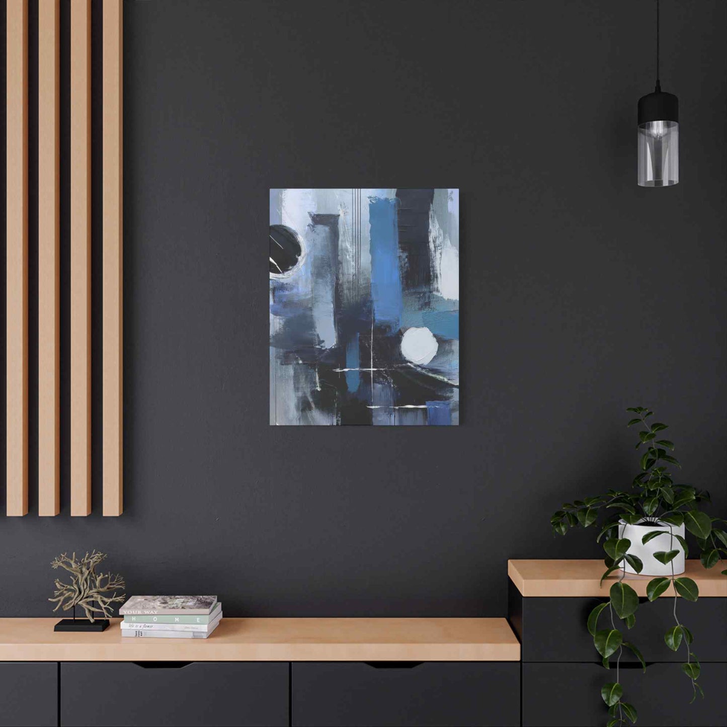 Blue Abstract Painting Print Canvas 20x24,20x30,24x30, 24x32,24x36,30x40, 32x48,36x48,40x60 Pine-Wood Inner Frame ABS-25