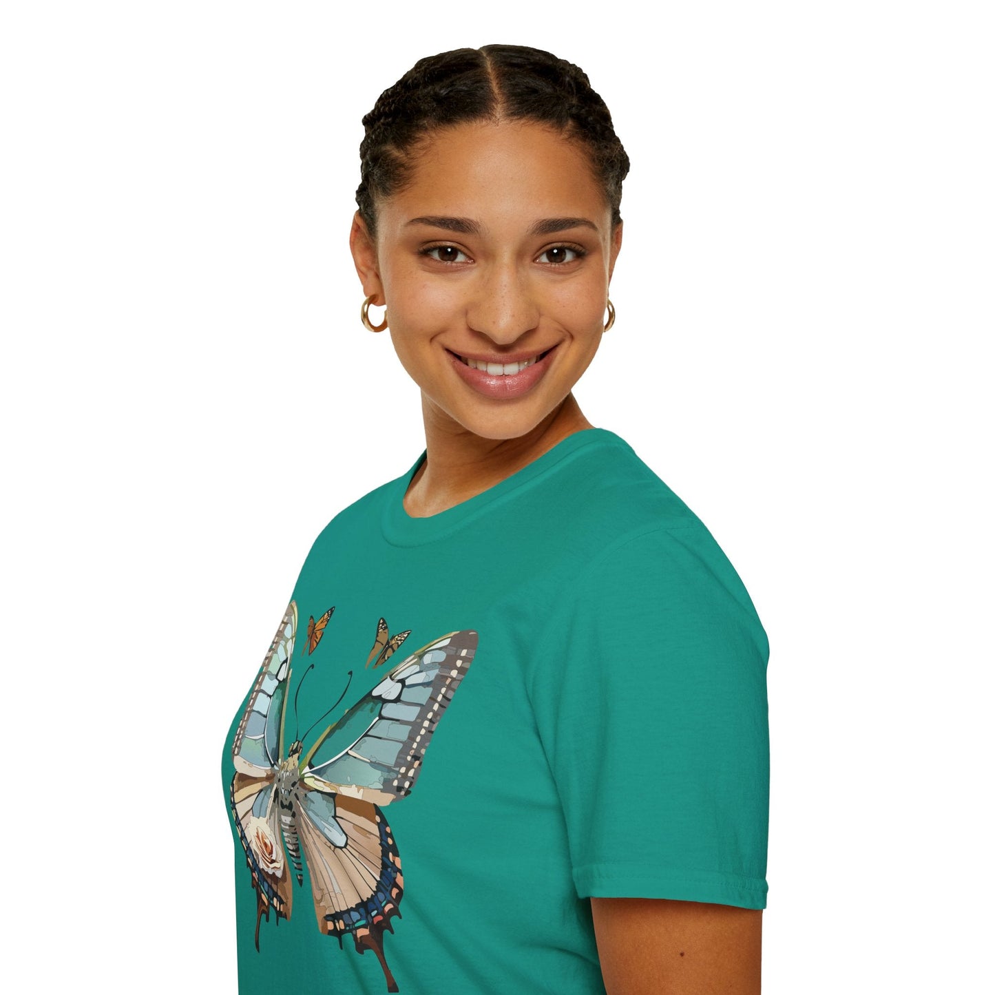 Butterfly Shirt Unisex T Shirt Monarch Print Softstyle Premium Gildan 64000 Cotton Tee