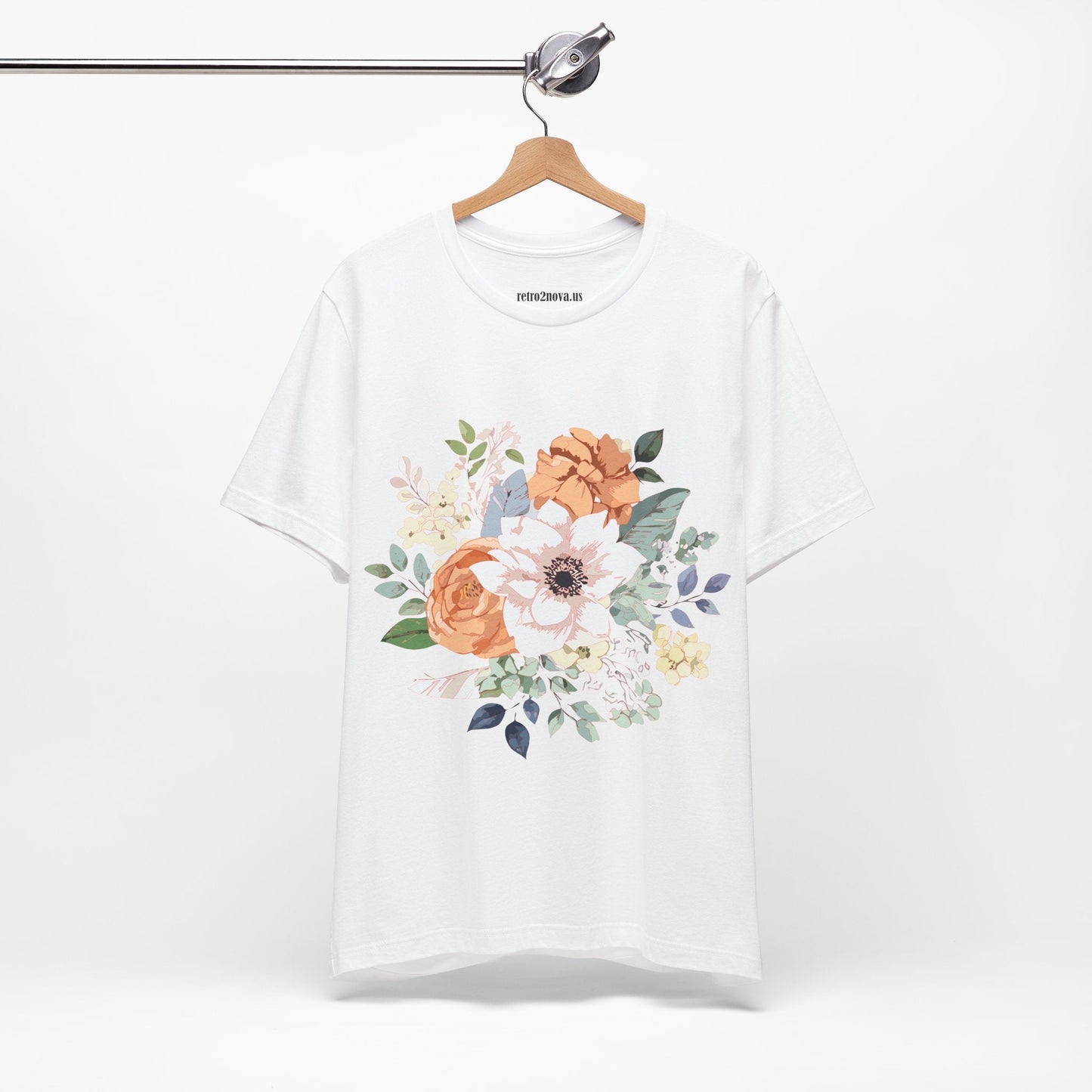 Unisex Floral Shirt Jersey Short Sleeve Tee Lightweight Breathable Flowers Collection Retro2Nova