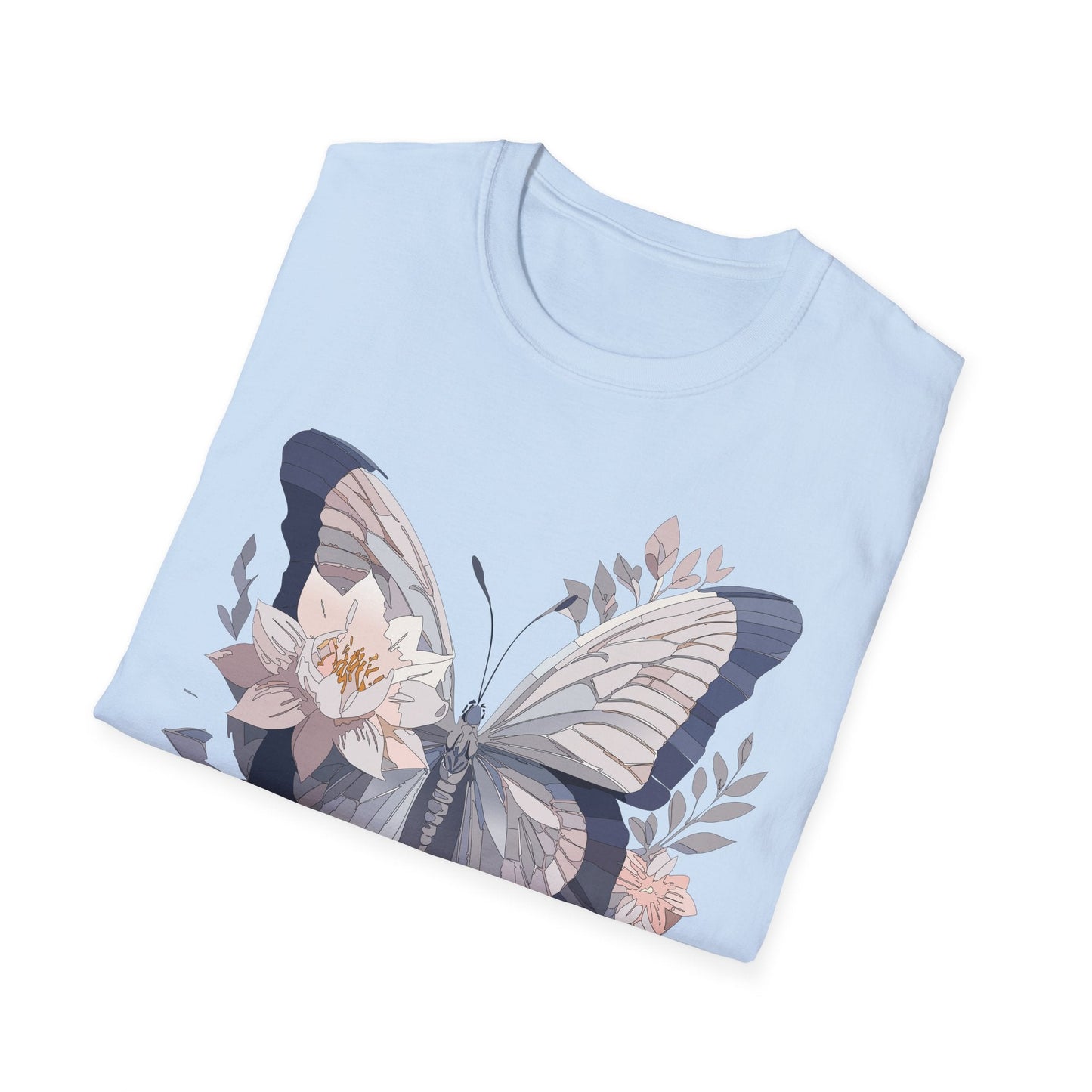 Butterfly T Shirt Unisex Monarch Print Softstyle Cotton Tee for Everyday Comfort