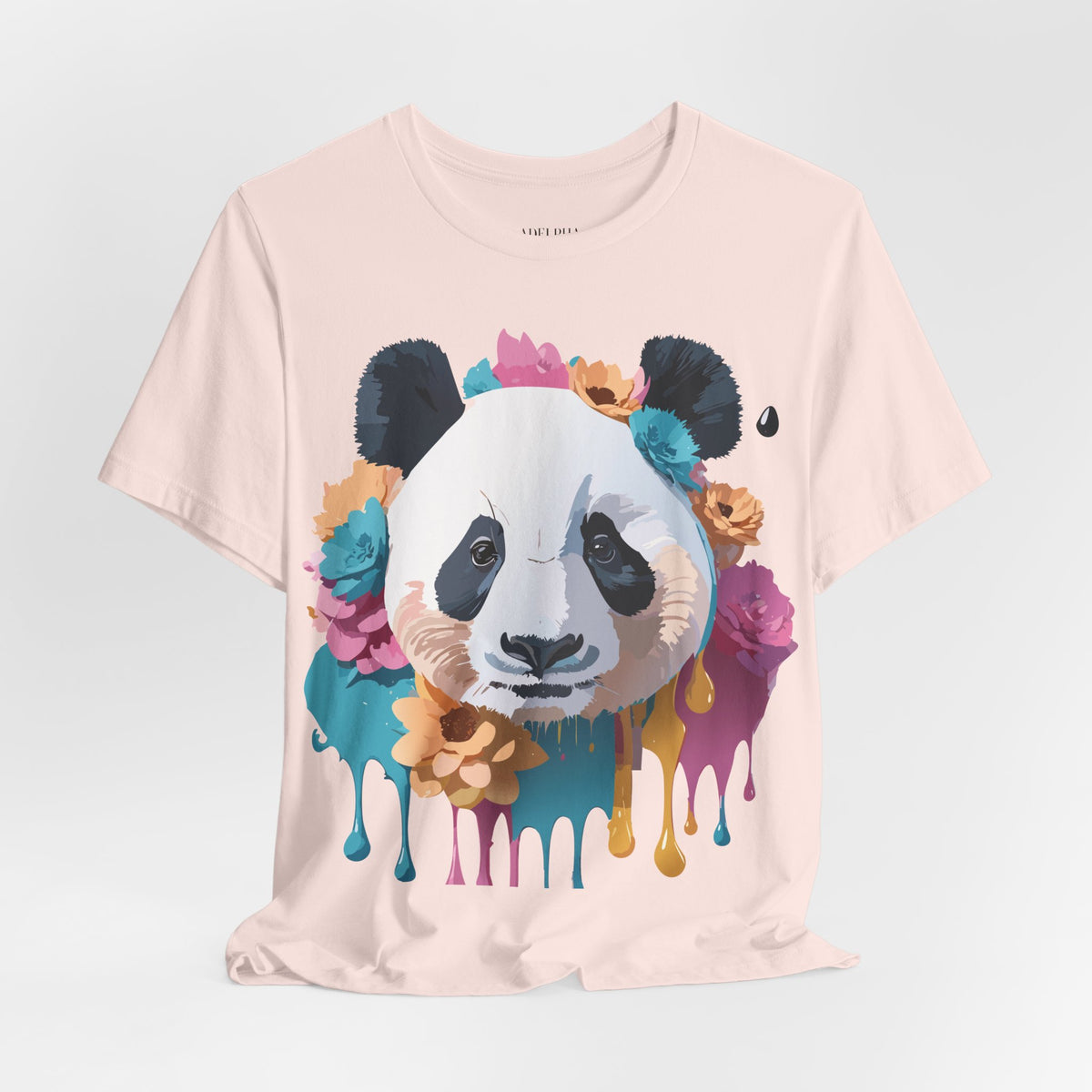 Panda Graphic Unisex Cotton Bella+Canvas Tee with Art Animal Design e141