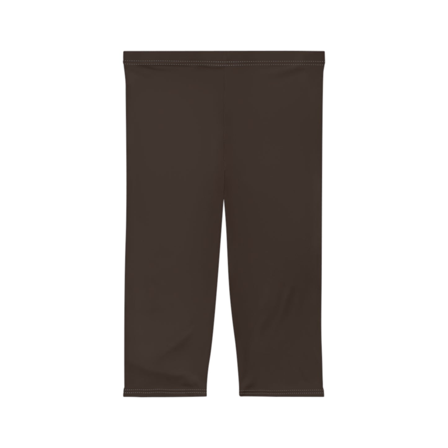 Deep Mocha Color Women's Brushed Suede Poly Span Casual Capri Leggings XS-2XL