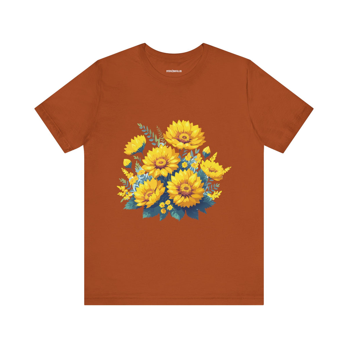 Floral Graphic Unisex Cotton Bella+Canvas Tee with Flowers Design ab16