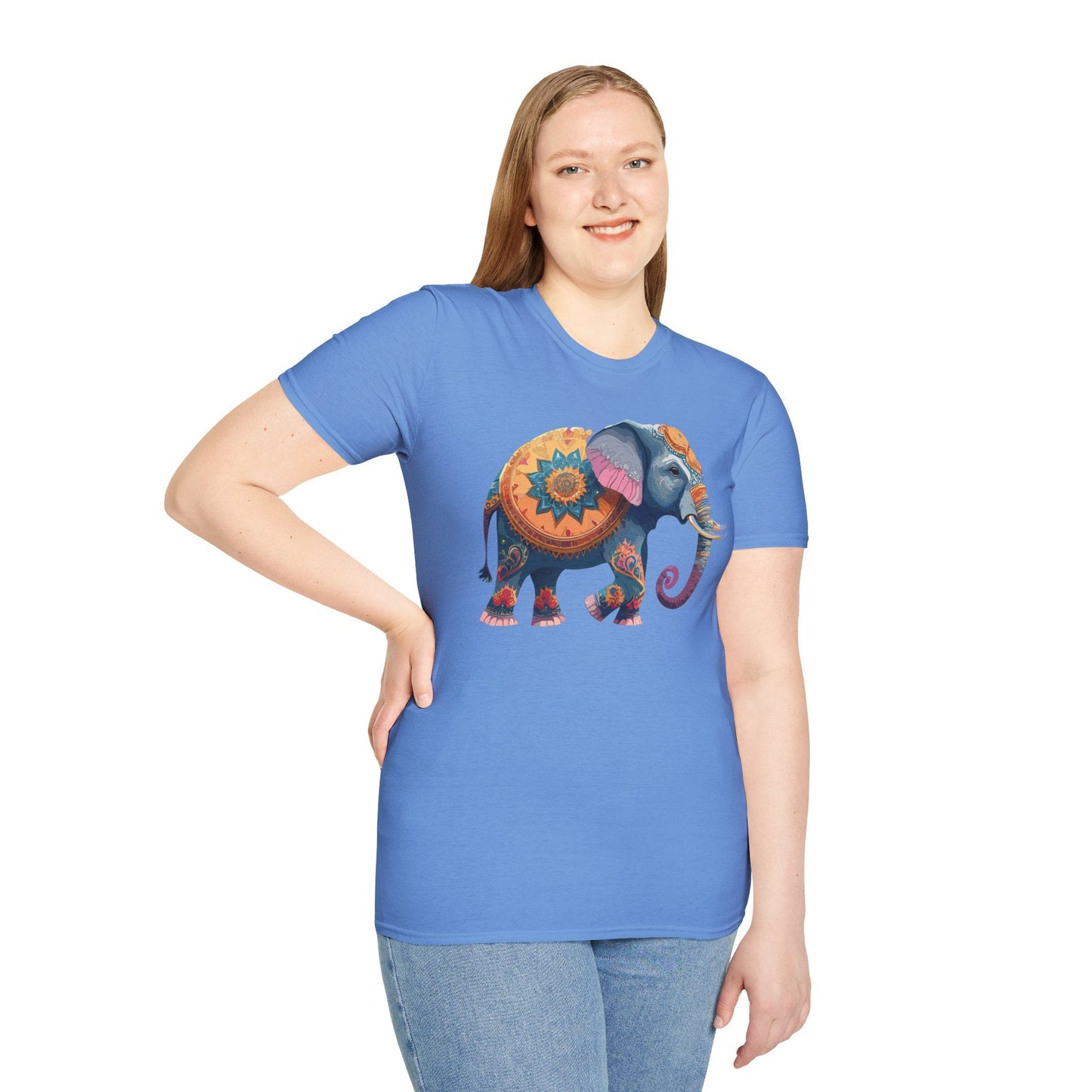 Elephant T Shirt Unisex Gildan Softstyle Tee 100 Percent Ring Spun Cotton Animal Shirt