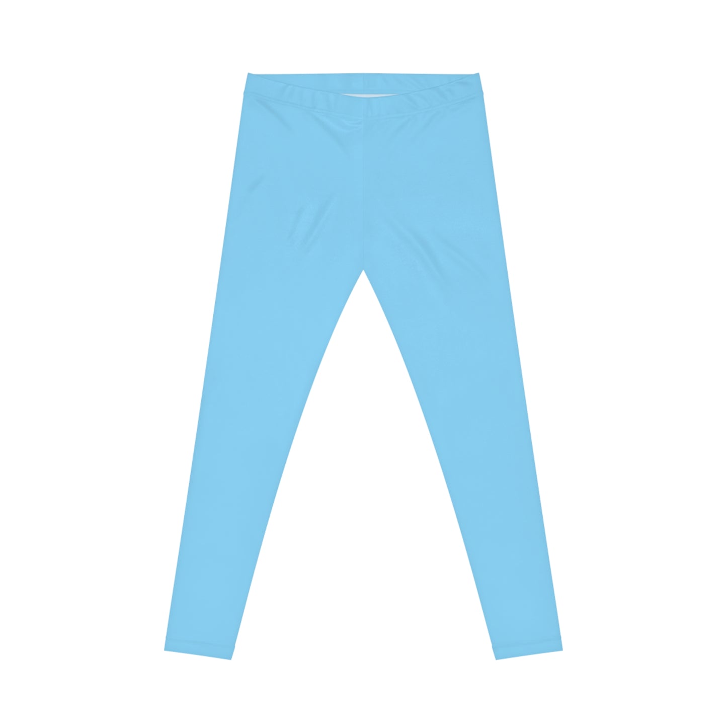 Frozen Lake Blue Color Women's Poly-Span Casual Leggings XS-2XL
