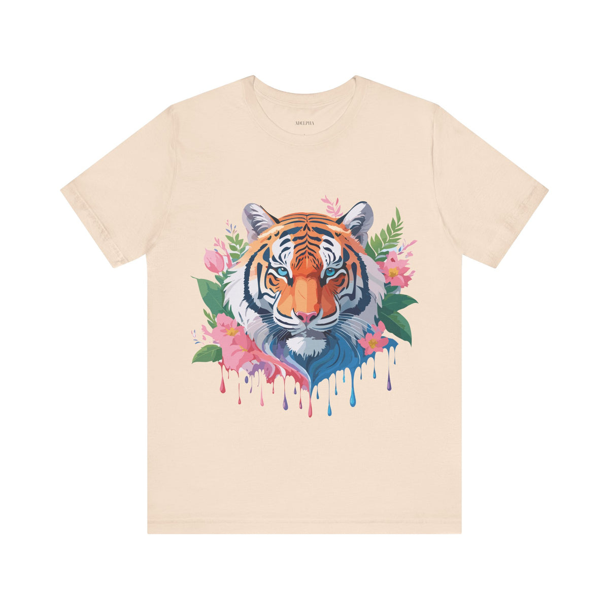 Tiger Graphic Unisex Cotton Bella+Canvas Tee with Art Animal Design d89