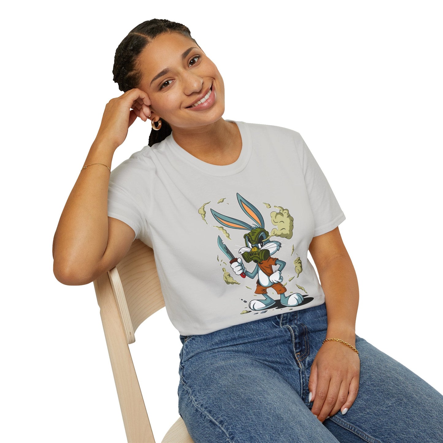 Bugs Bunny T Shirt Unisex Cartoon Graphic Tee Softstyle Gildan 64000 Short Sleeve