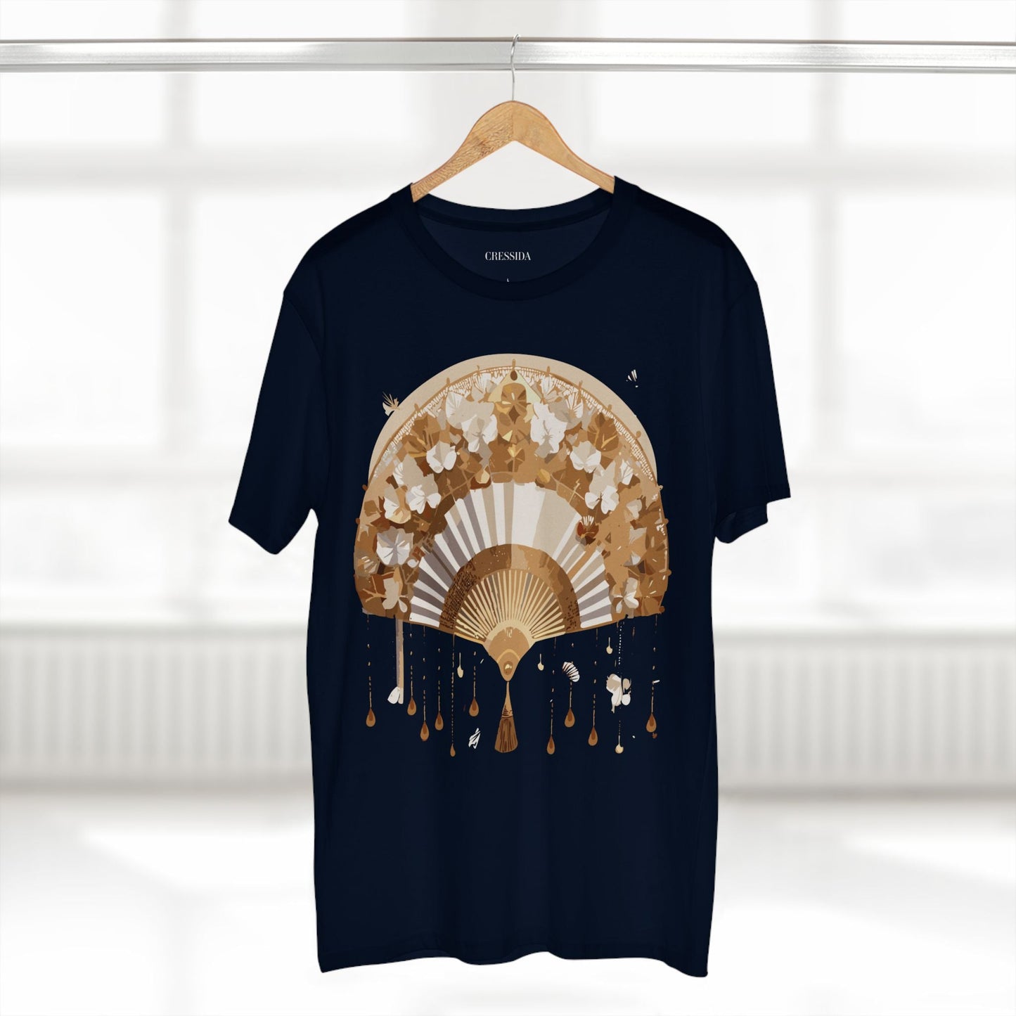 Antique Fan Graphic Design T-Shirt Unisex 100 Cotton Floral Carnival Artwork Tee 17