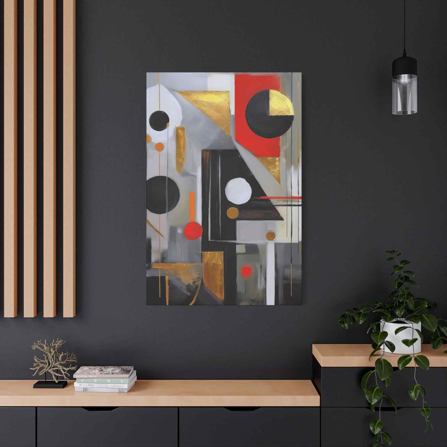 Red Abstract Painting Print Canvas 20x24,20x30,24x30, 24x32,24x36,30x40, 32x48,36x48,40x60 Pine-Wood Inner Frame ABS-23