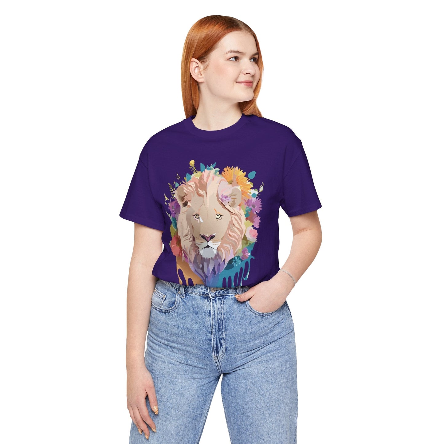 Lion Graphic Tee Unisex Short Sleeve Shirt By Adelpha Vintage Inspired Premium Artwork
