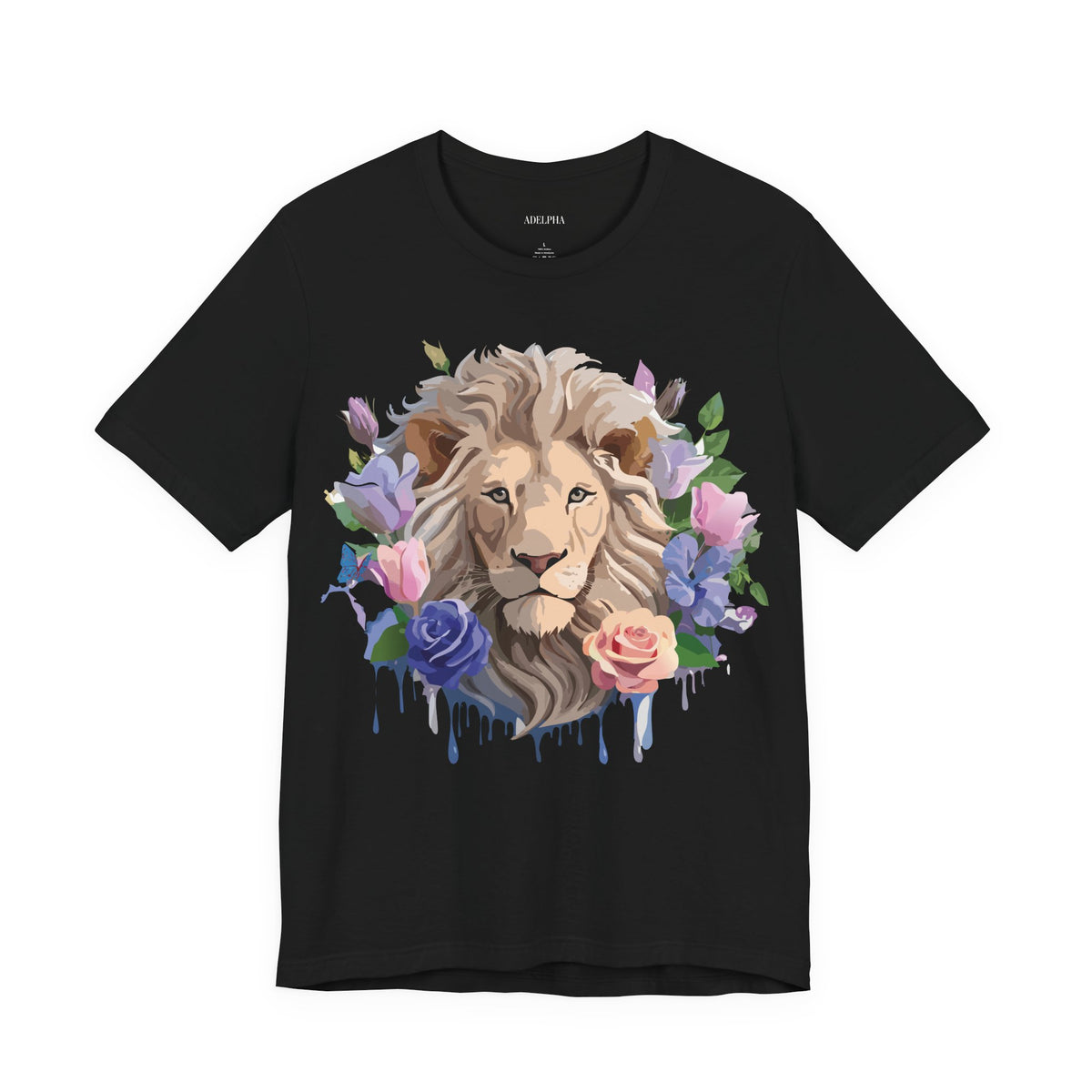 Lion Graphic Unisex Cotton Bella+Canvas Tee with Art Animal Design e50