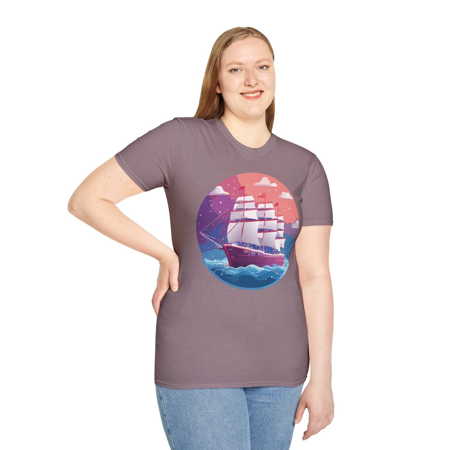 Unisex Gildan Softstyle 64000 T Shirt Ship Frigate Vessel Tee For Maritime Enthusiasts