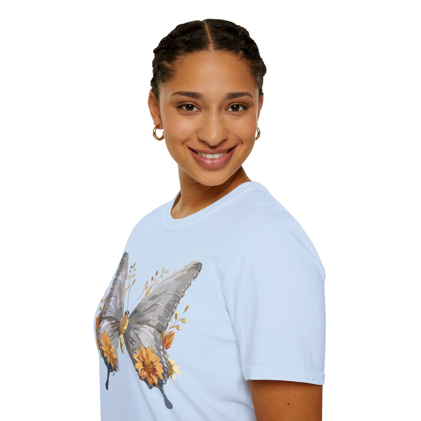 Butterfly T Shirt For Unisex Gildan Softstyle 64000 Cotton Comfort Monarch Design Tee