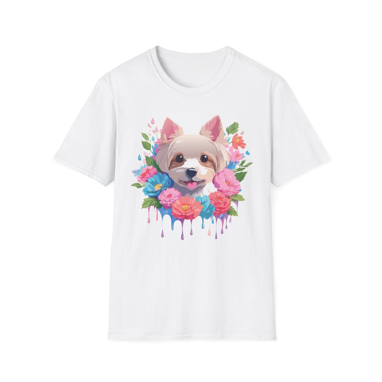 Unisex Gildan Softstyle Animal Print Dog Shirt Tee 100 Percent Cotton