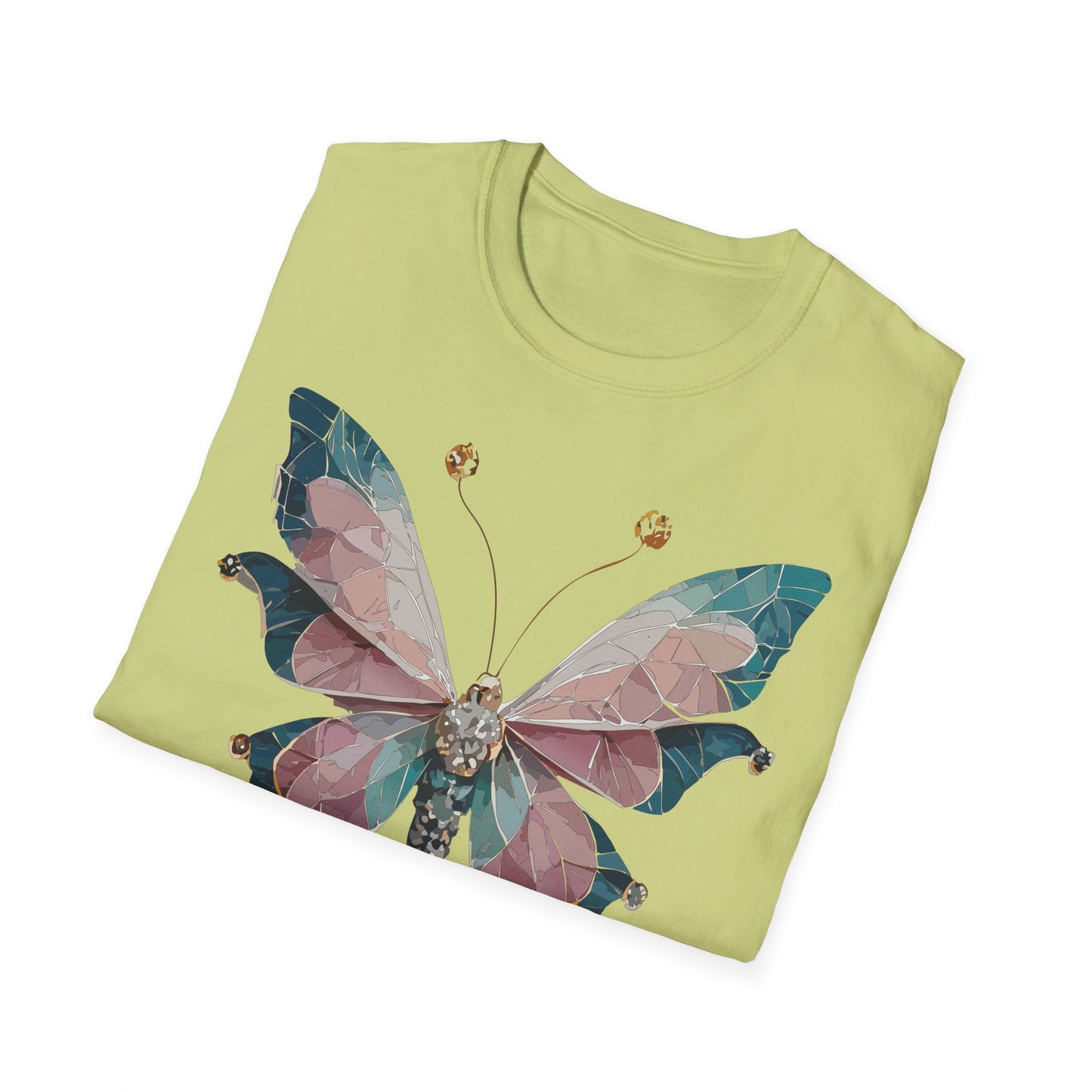 Butterfly Shirt Unisex T Shirt Monarch Print Gildan Softstyle 64000 100 Percent Ring Spun Cotton