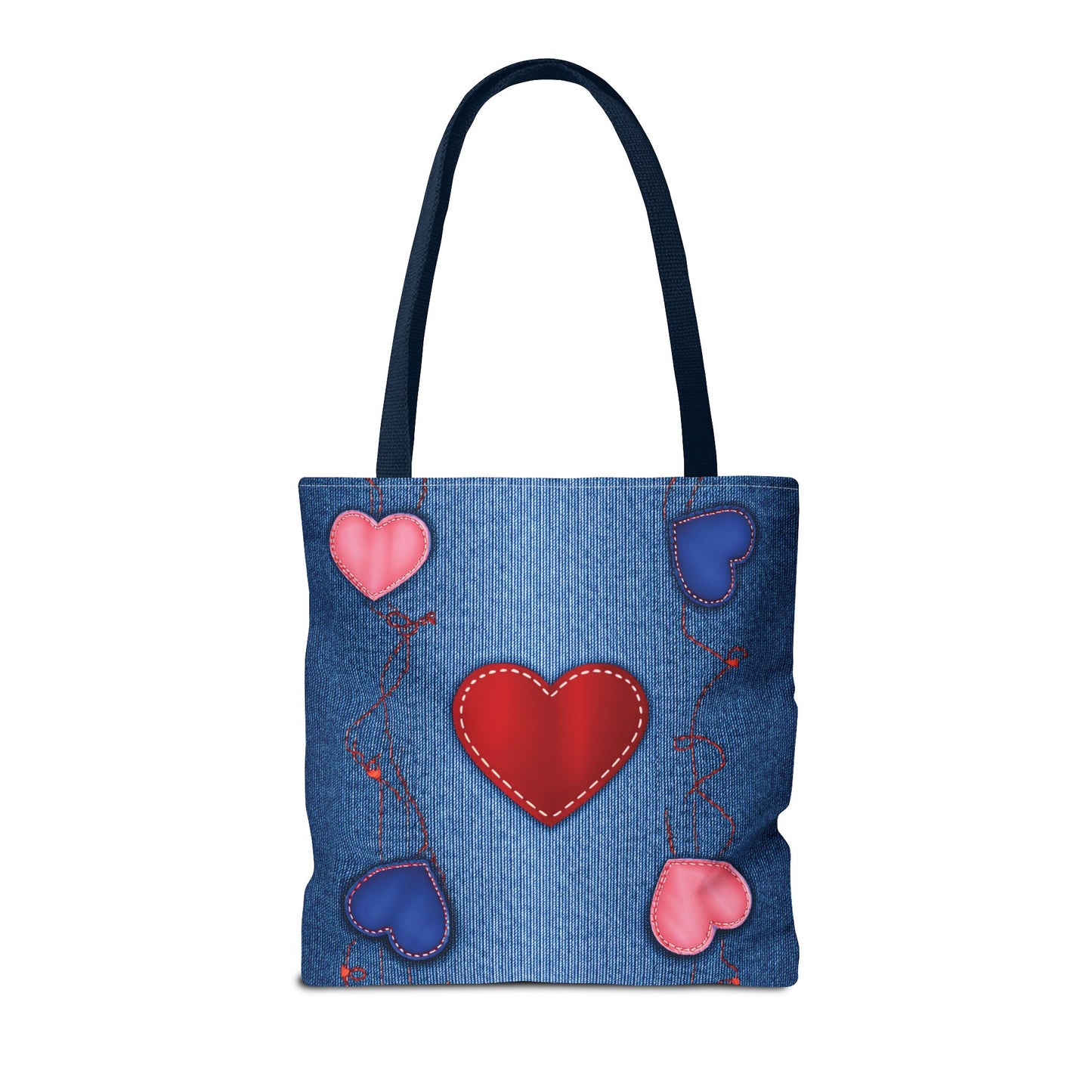 Love Day Graphic Design Denim Fabric Imitation Print Unisex Canvas Bag POLY 3 Sizes Tote Bag 201-23
