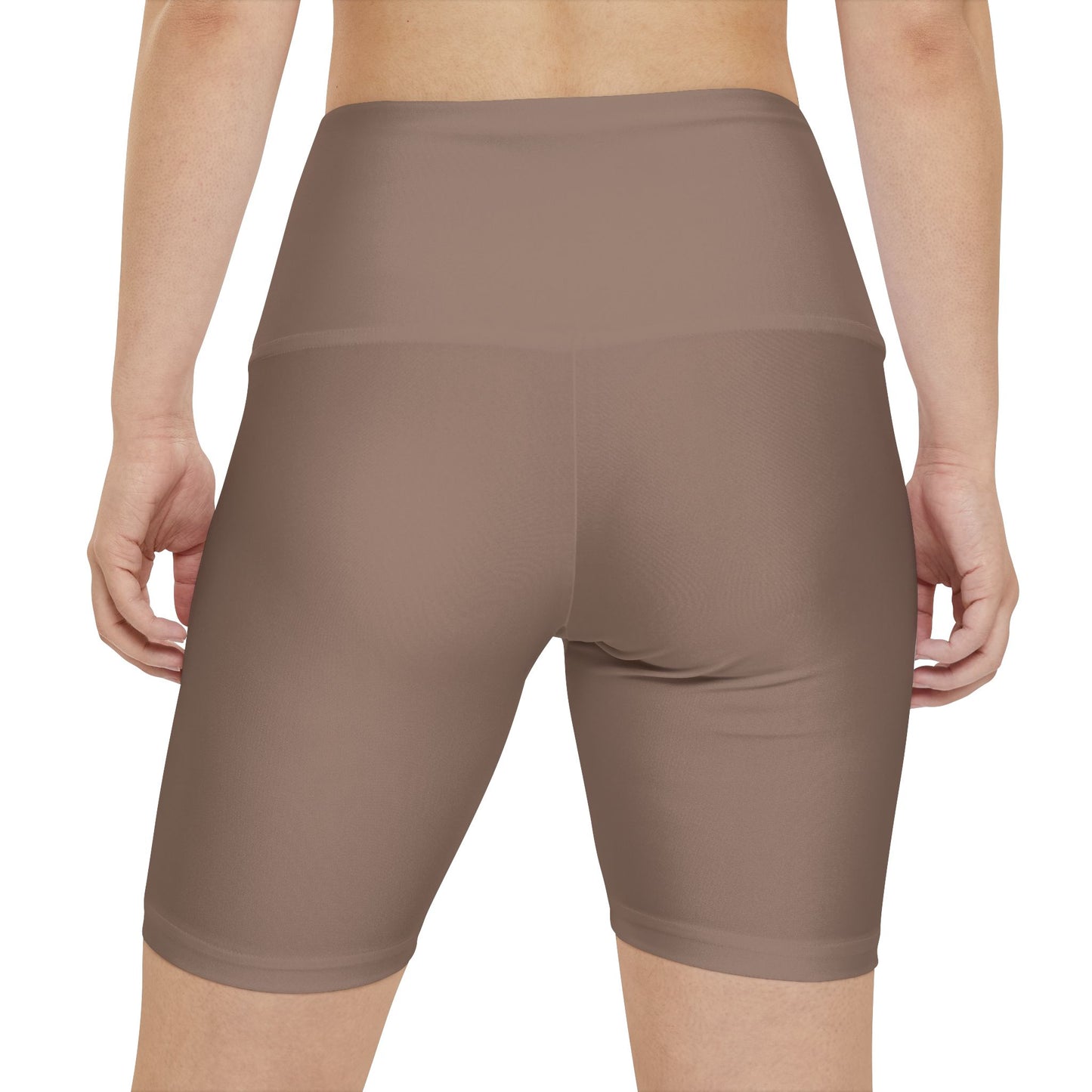 Dusty Taupe Women's Brown High-Waist Workout Shorts — Seamless Bike Shorts for Gym & Everyday