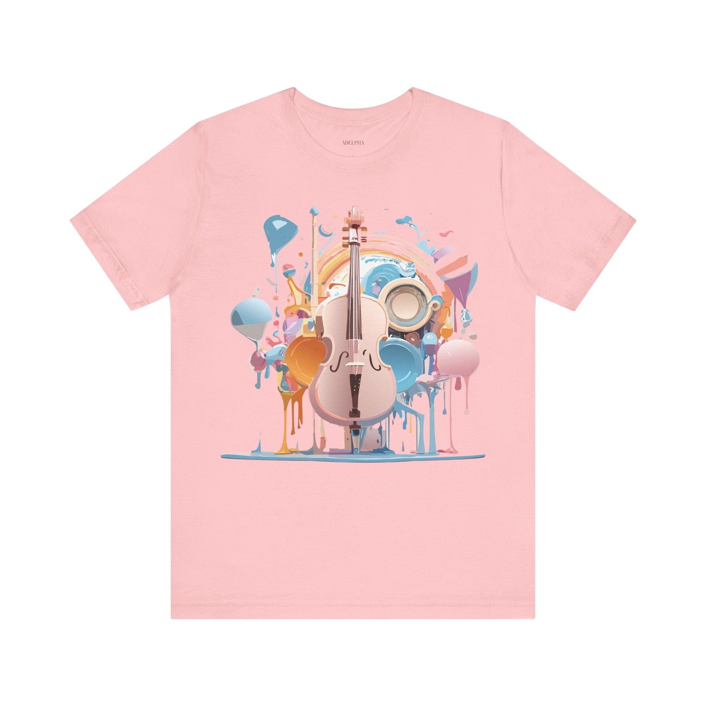 Music Graphic Unisex 100 Cotton Vintage Art with Musical Elements Tee 80