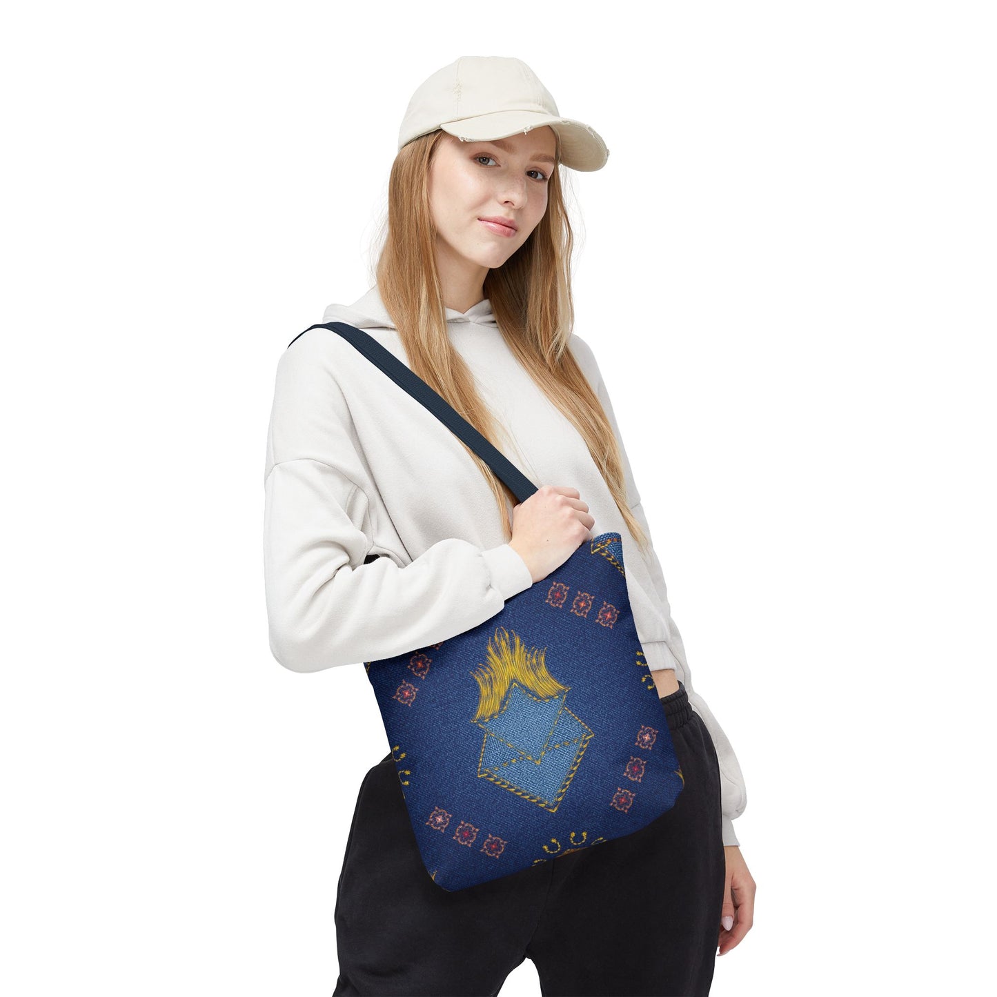 Diwali Graphic Denim Fabric Imitation Print Unisex Canvas Bag Poly Spun 3 Sizes Tote Bag 205-12