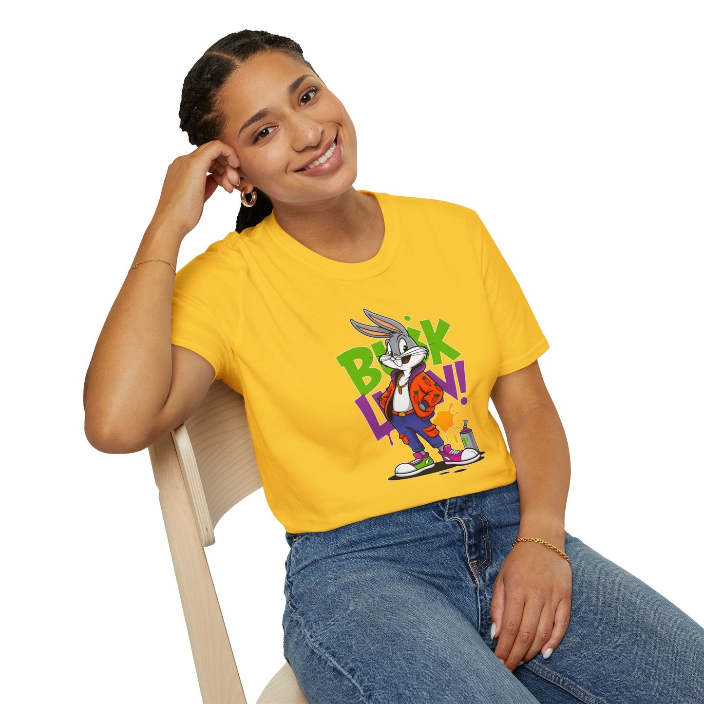Cartoon Animal Graphic Tee Shirt Short Sleeve Unisex Animation Tee Softstyle Gildan 64000 Cotton