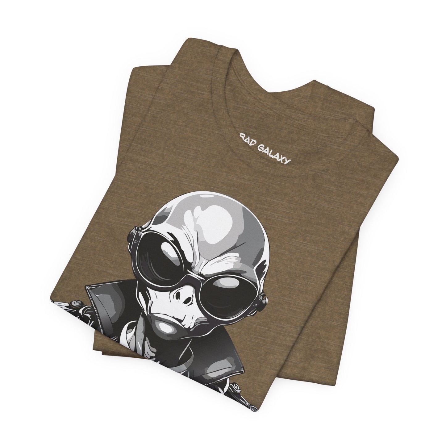 Tee Shirt With Alien From Bad Galaxy 100 Percent Cotton Made To Order Eco Friendly Inks Tee
