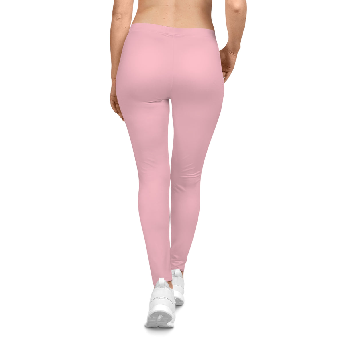 Pastel Pink Color Women's Poly-Span Casual Leggings XS-2XL