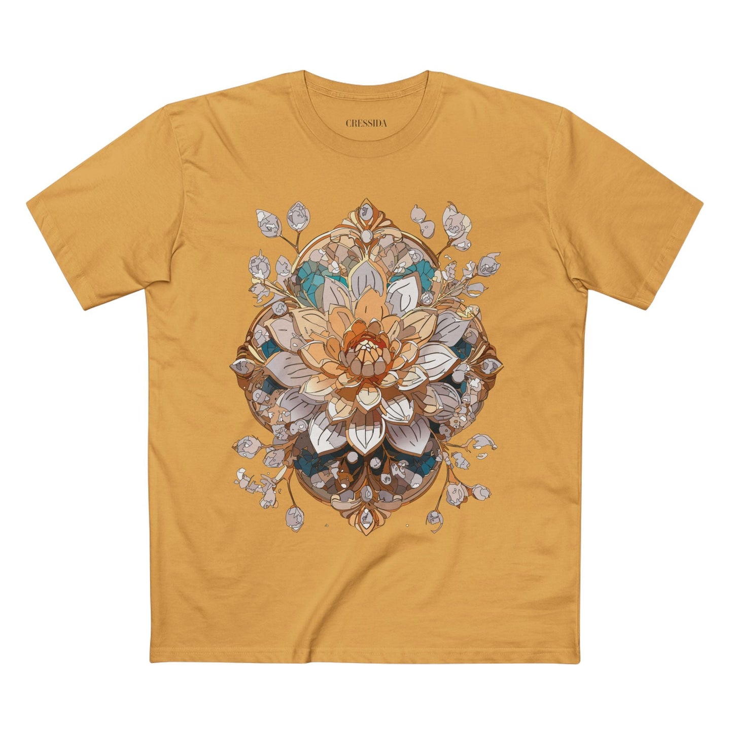 Floral Graphic T-Shirt Unisex 100 Cotton Art Design with Antique Flowers Tee 14