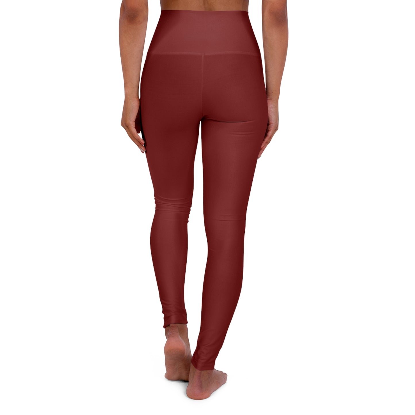 Maroon Red Color High-Waist Yoga Leggings Women's Seamless Poly-Span Stretchy Pants XS-2XL