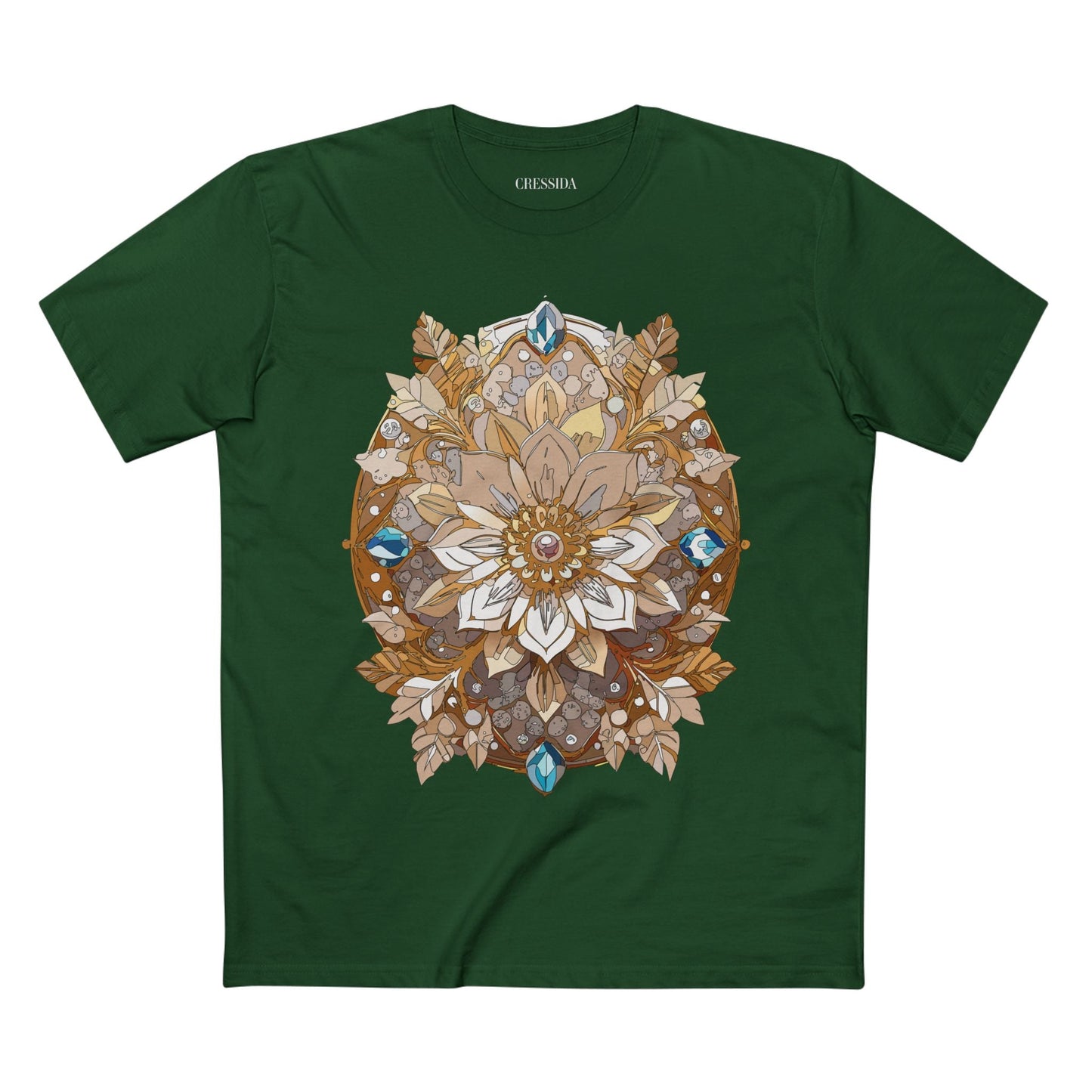 Floral Graphic T-Shirt Unisex 100 Cotton Art Design with Antique Flowers Tee 23