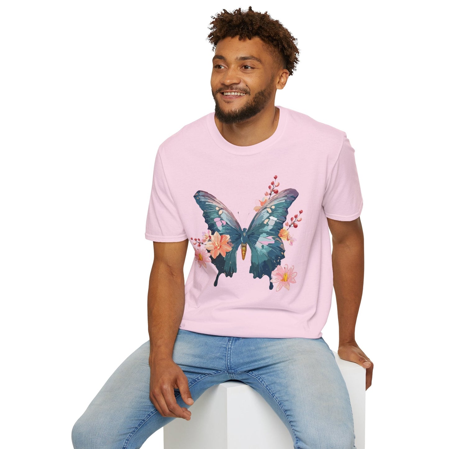 Butterfly T Shirt Unisex Gildan Softstyle 64000 100 Percent Ring Spun Cotton Monarch Tee