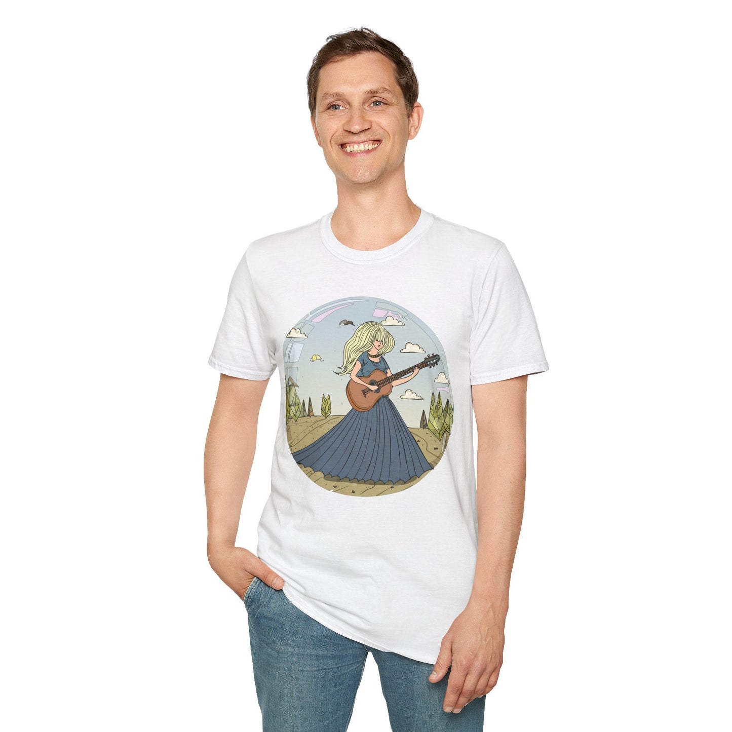 Womens Graphic T Shirt Art Design Tee Softstyle Cotton Ring-Spun Unisex Short Sleeve
