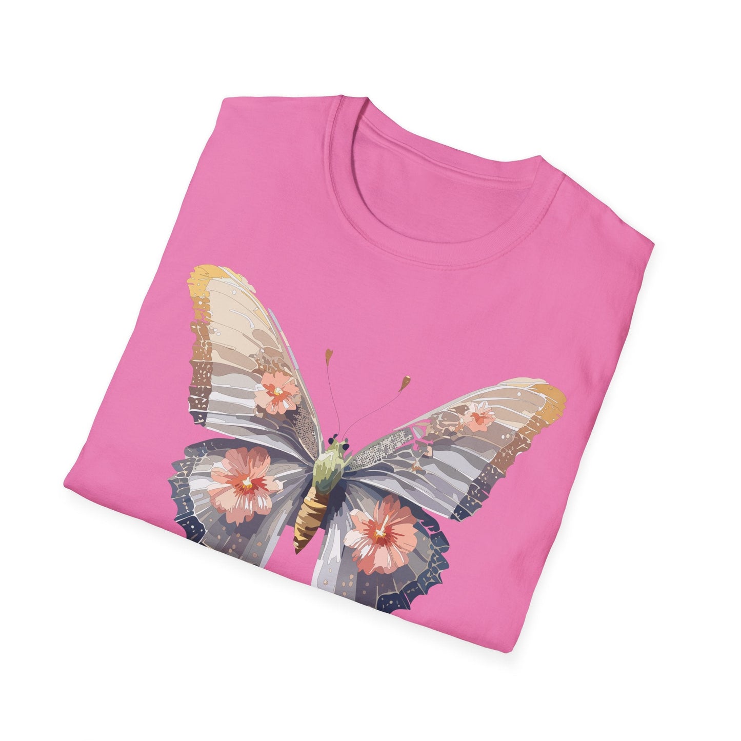 Butterfly T Shirt Unisex Monarch Design Gildan Softstyle 64000 100 Percent Ring Spun Cotton